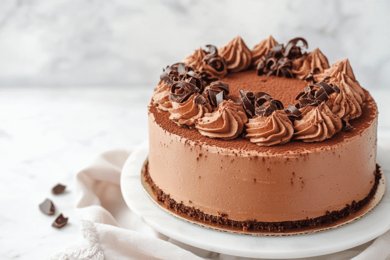 Gluten-free chocolate cake on marble counter