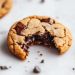 Vegan gluten-free chocolate chip cookies on marble background