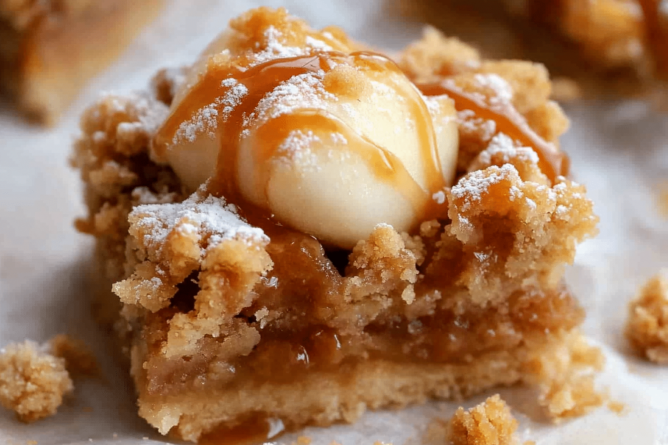 Salted Caramel Apple Crumble Bars