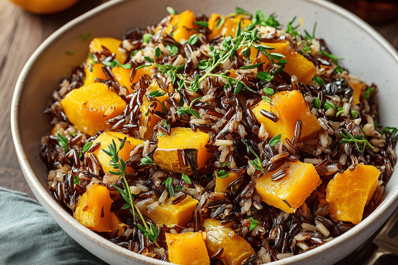 Umami Wild Rice Pilaf with Roasted Butternut Squash
