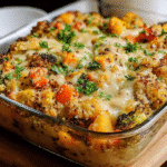 Cheesy Veggie Quinoa Casserole