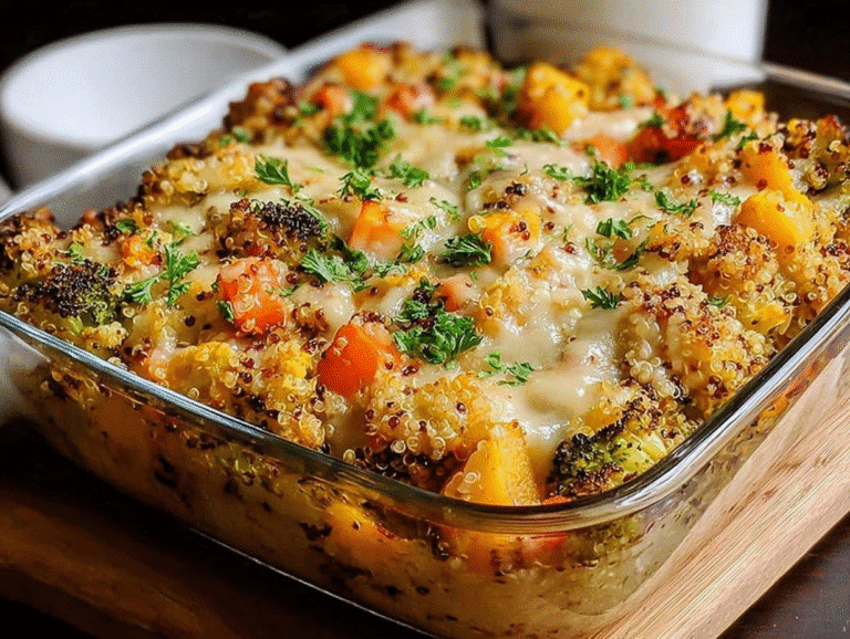 Cheesy Veggie Quinoa Casserole