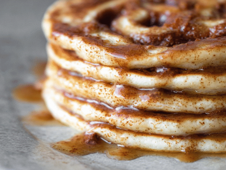 Fluffy Cinnamon Roll Pancakes