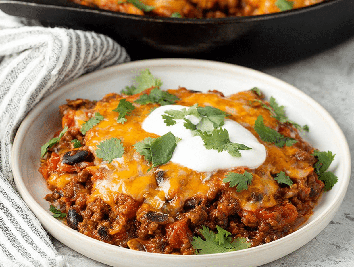 Ground Beef Enchilada Skillet