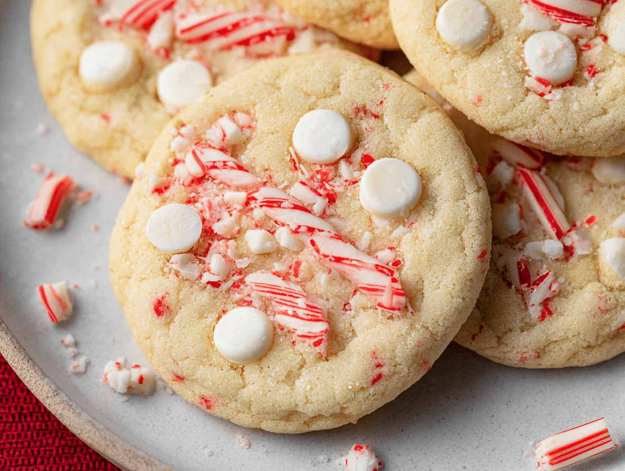 Vegan White Chocolate Peppermint Cookies