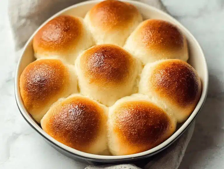 Freshly baked gluten free dinner rolls on a wooden table