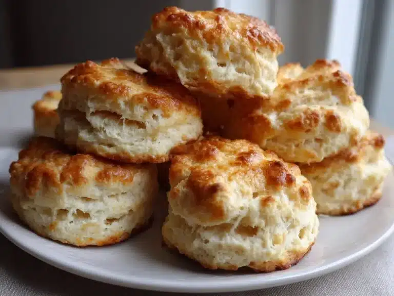 Fluffy 5-ingredient gluten-free biscuits on a plate