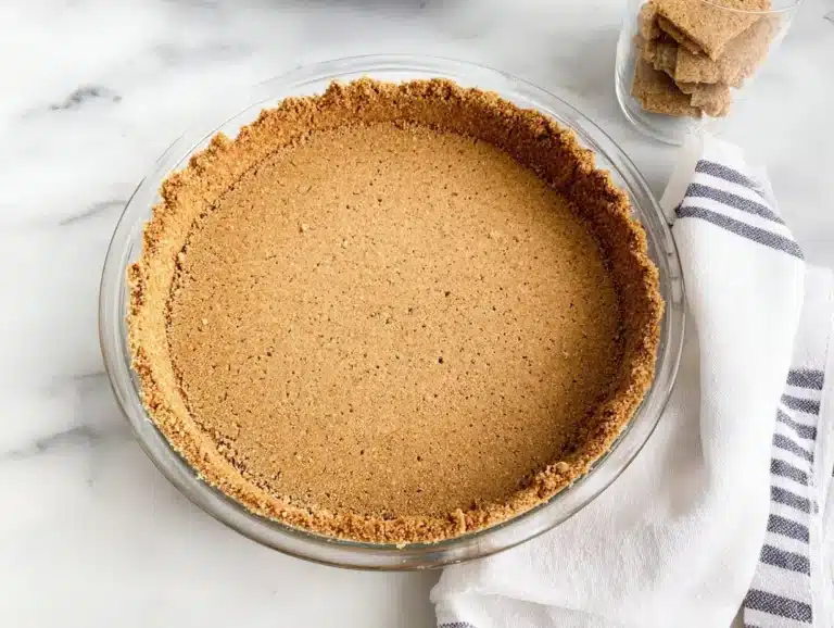 Delicious gluten free graham cracker crust ready for a pie