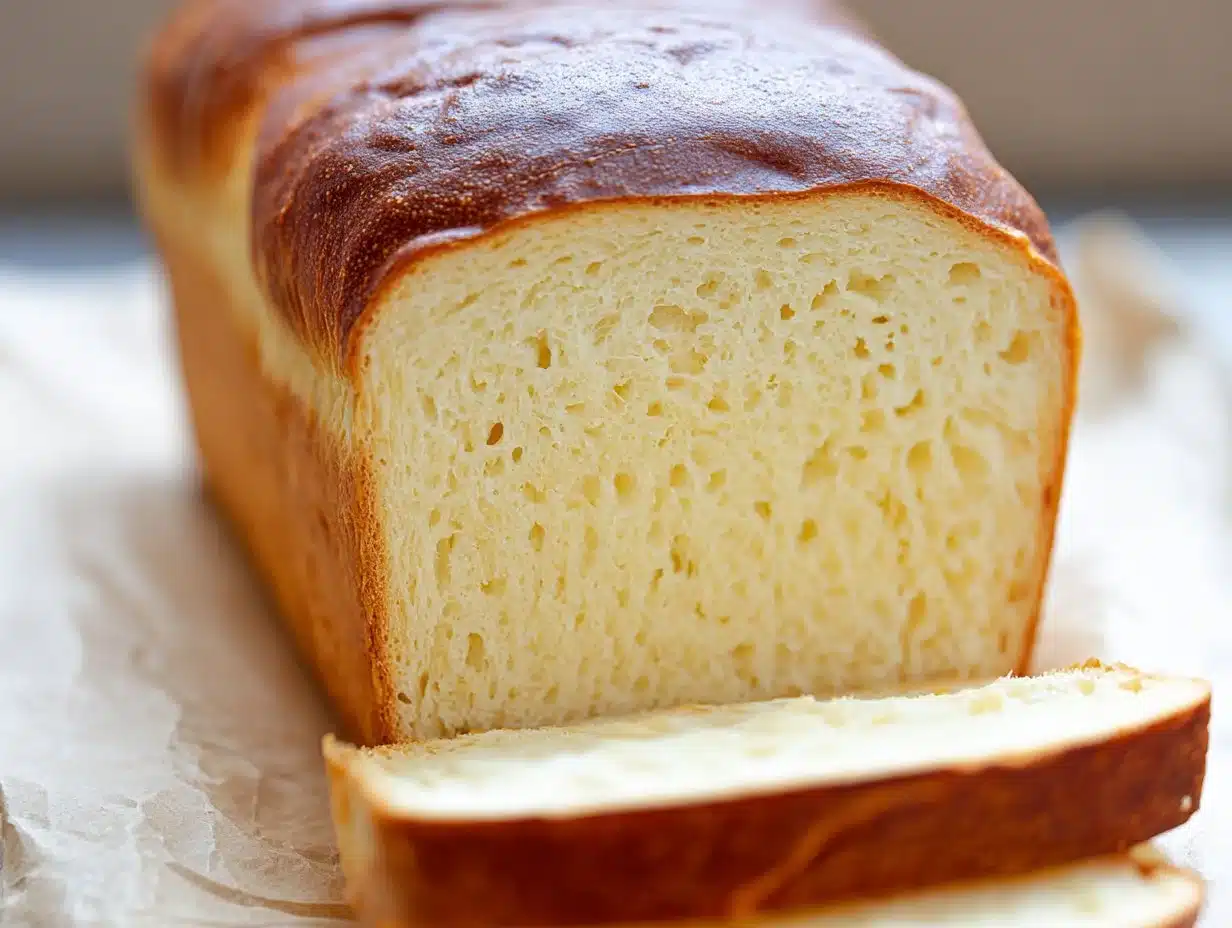 Homemade gluten-free Japanese milk bread fresh out of the oven