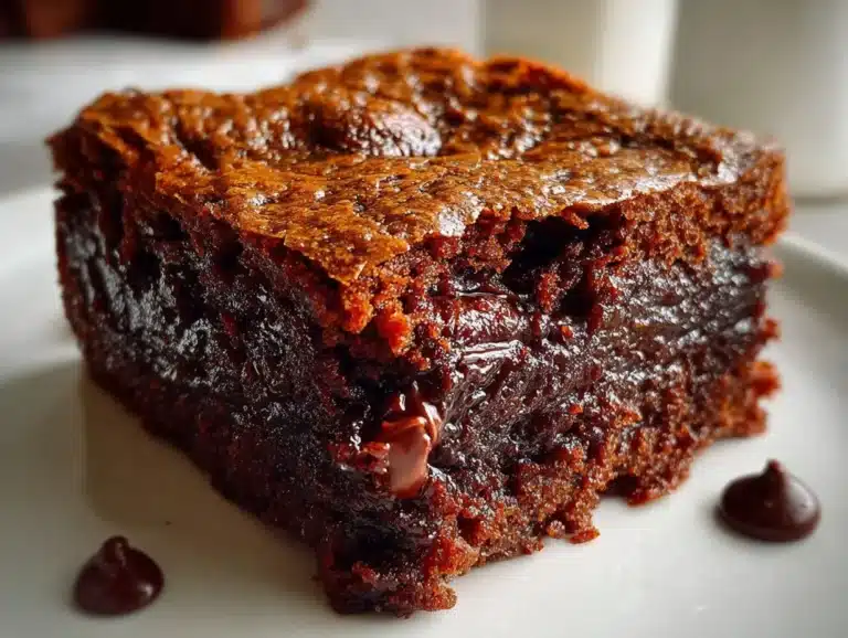Delicious gooey flourless pumpkin brownies decorated with chocolate drizzle
