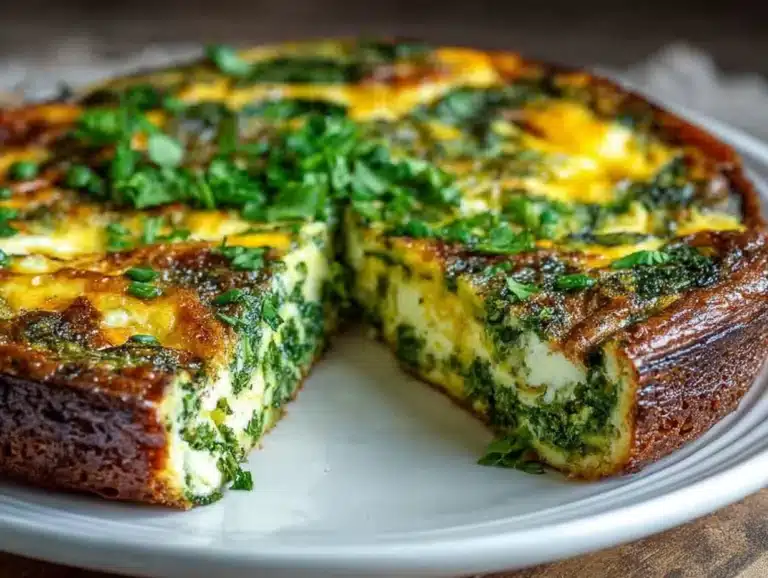 High protein gluten-free quiche with vegetables and cheese
