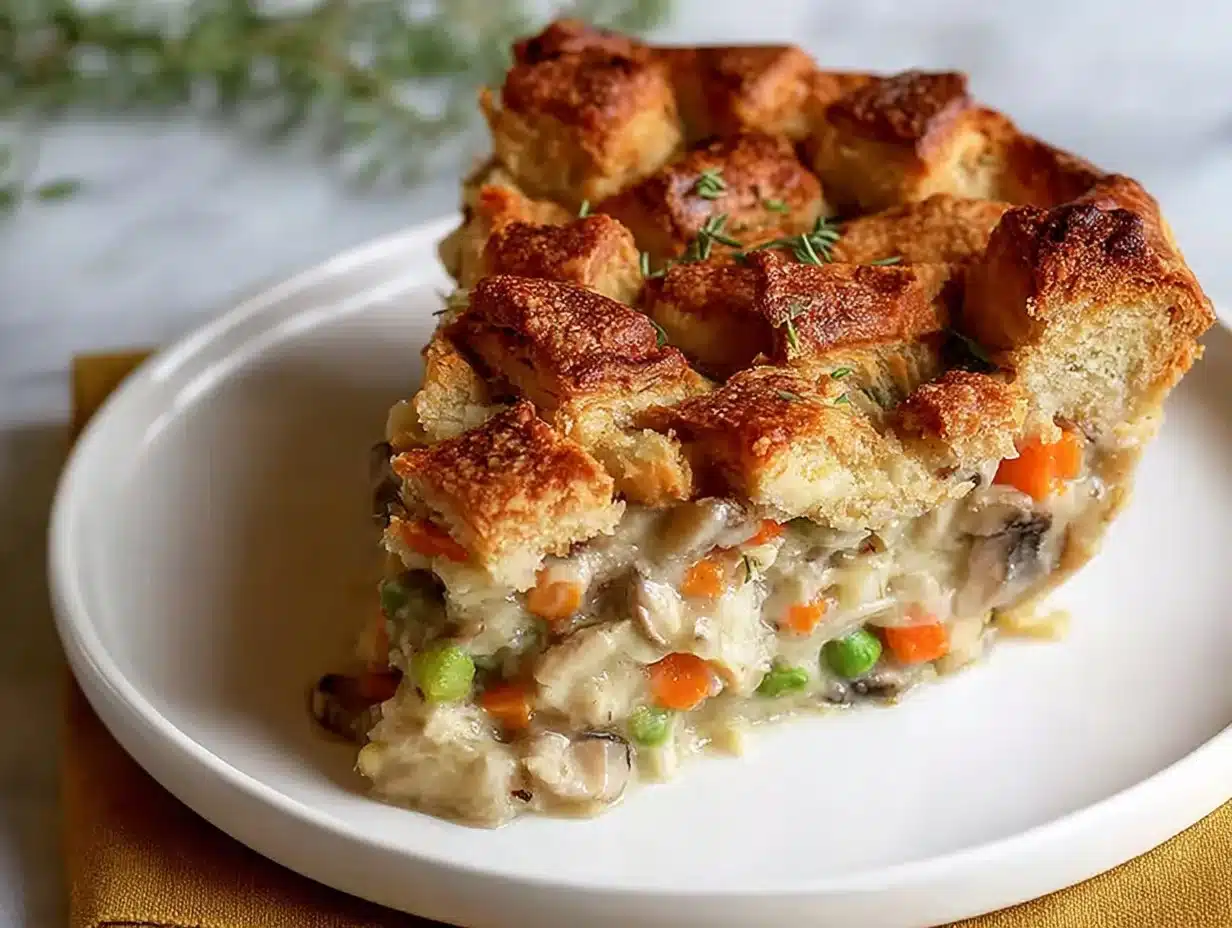 Delicious Vegan Thanksgiving Pot Pie served with a side of greens