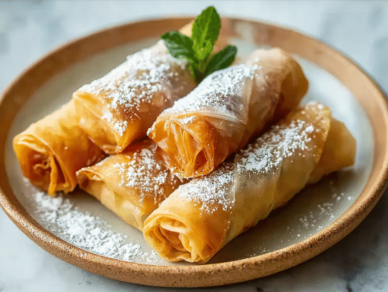 Baked Apple Pie Rice Paper Rolls