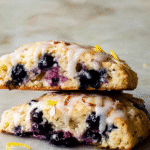 Blueberry Almond Scones with Lemon Cardamom Glaze (Gluten Free)