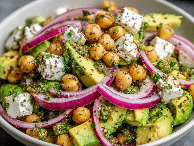 Chickpea Feta Avocado Salad