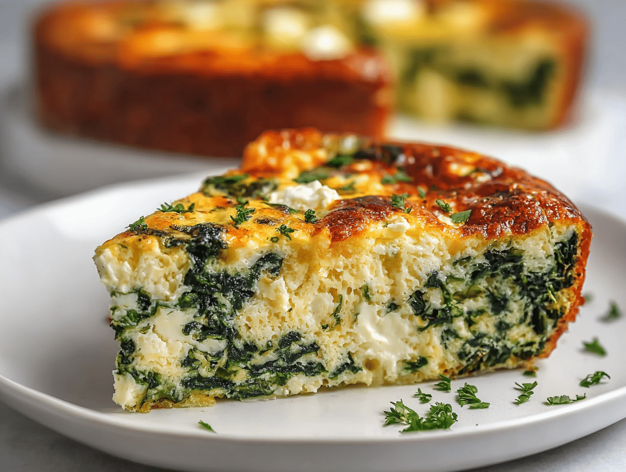 Cottage Cheese and Spinach Crustless Quiche