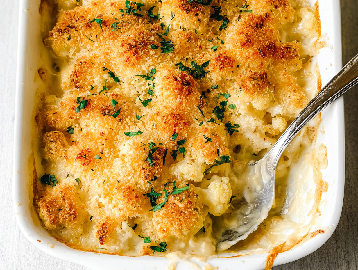 Creamy Baked Cauliflower Gratin