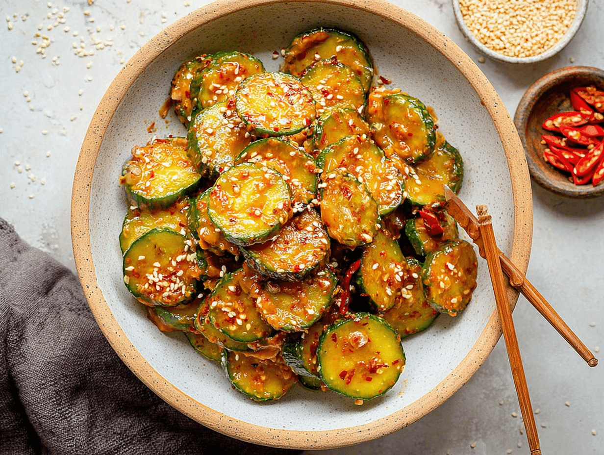 Cucumbers in Spicy Peanut Sauce