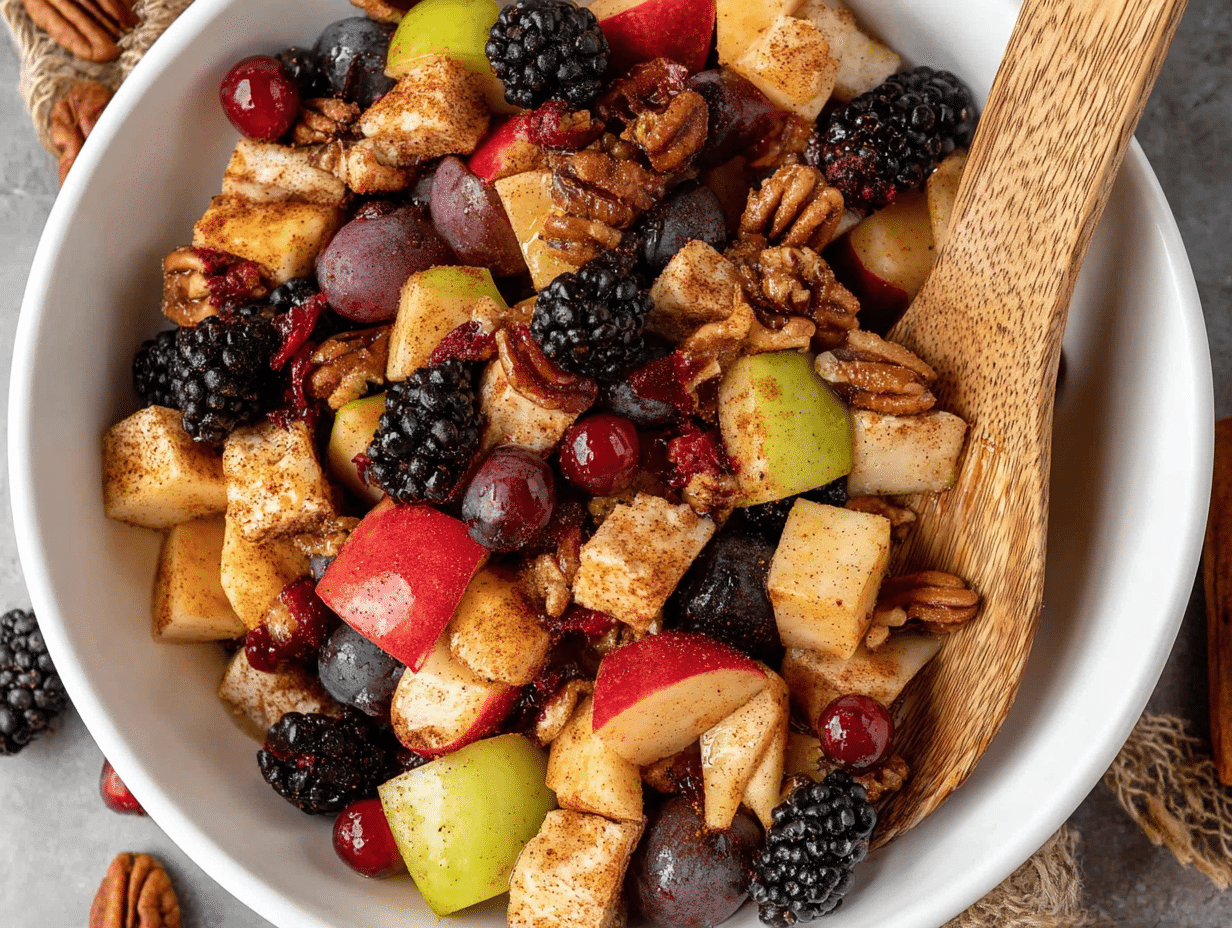 Fresh Fall Fruit Salad with Cinnamon Orange Dressing