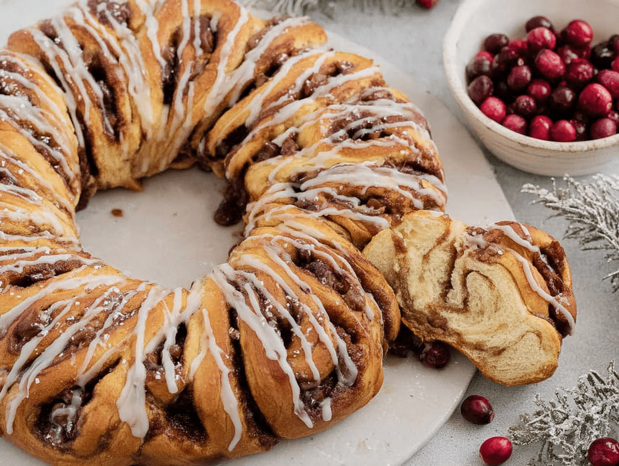 Gluten-Free Cinnamon Roll Wreath