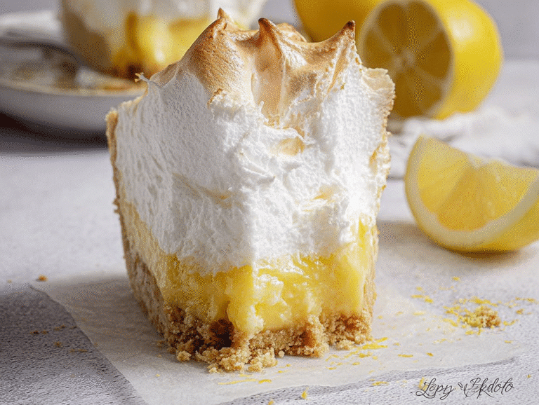 Gluten Free Lemon Meringue Pie Recipe with Biscuit Base (dairy free, low FODMAP)