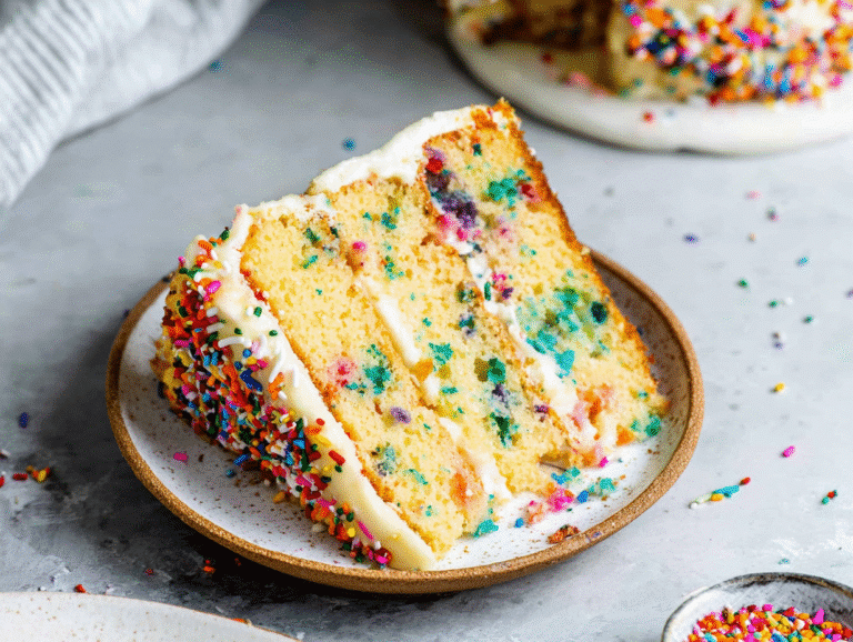 Gluten Free Vanilla Pound Cake with Sprinkles