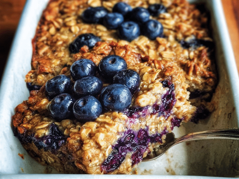 Healthy Blueberry Breakfast Baked Oatmeal