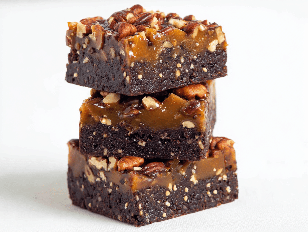 Irresistible No Bake Turtle Brownies