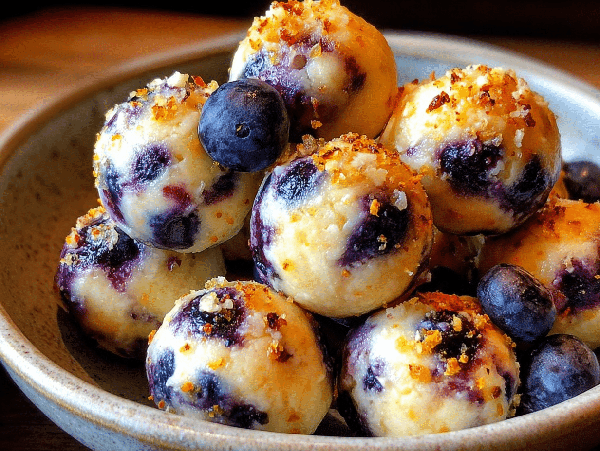 Lemon Blueberry Cottage Cheese Protein Bites