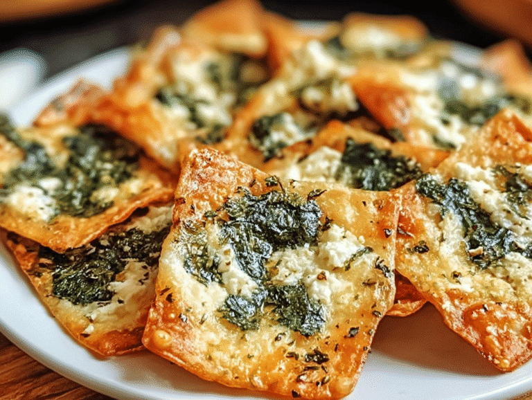 Mediterranean Spinach and Feta Cheese Crisps