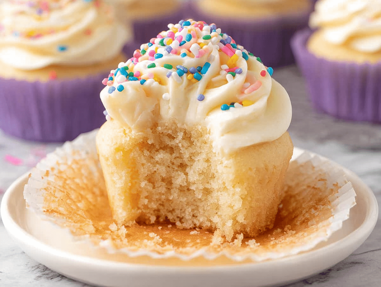 Moist and Fluffy Gluten-Free Vanilla Cupcakes