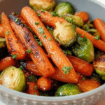 Paleo Maple Glazed Carrots and Brussels Sprouts