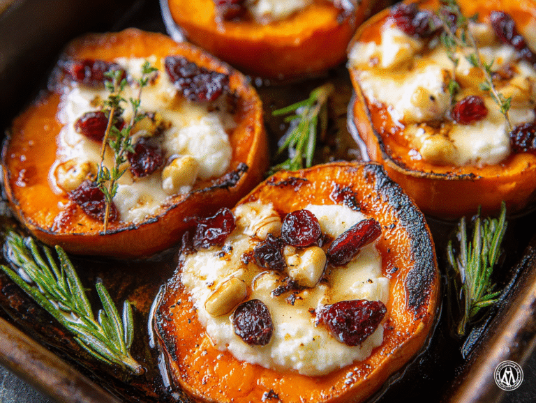 Roasted Sweet Potato Rounds with Honey & Feta