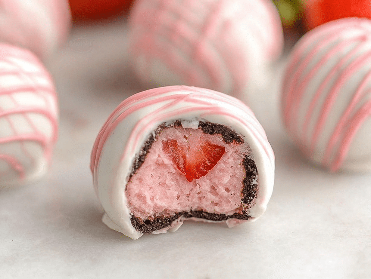 Strawberry Cheesecake Oreo Truffles (gluten-free + dairy-free)