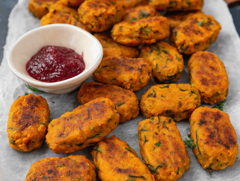 Baked Sweet Potato Zucchini Tots