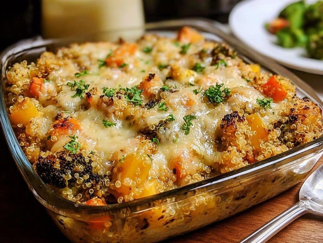 Cheesy Veggie Quinoa Casserole