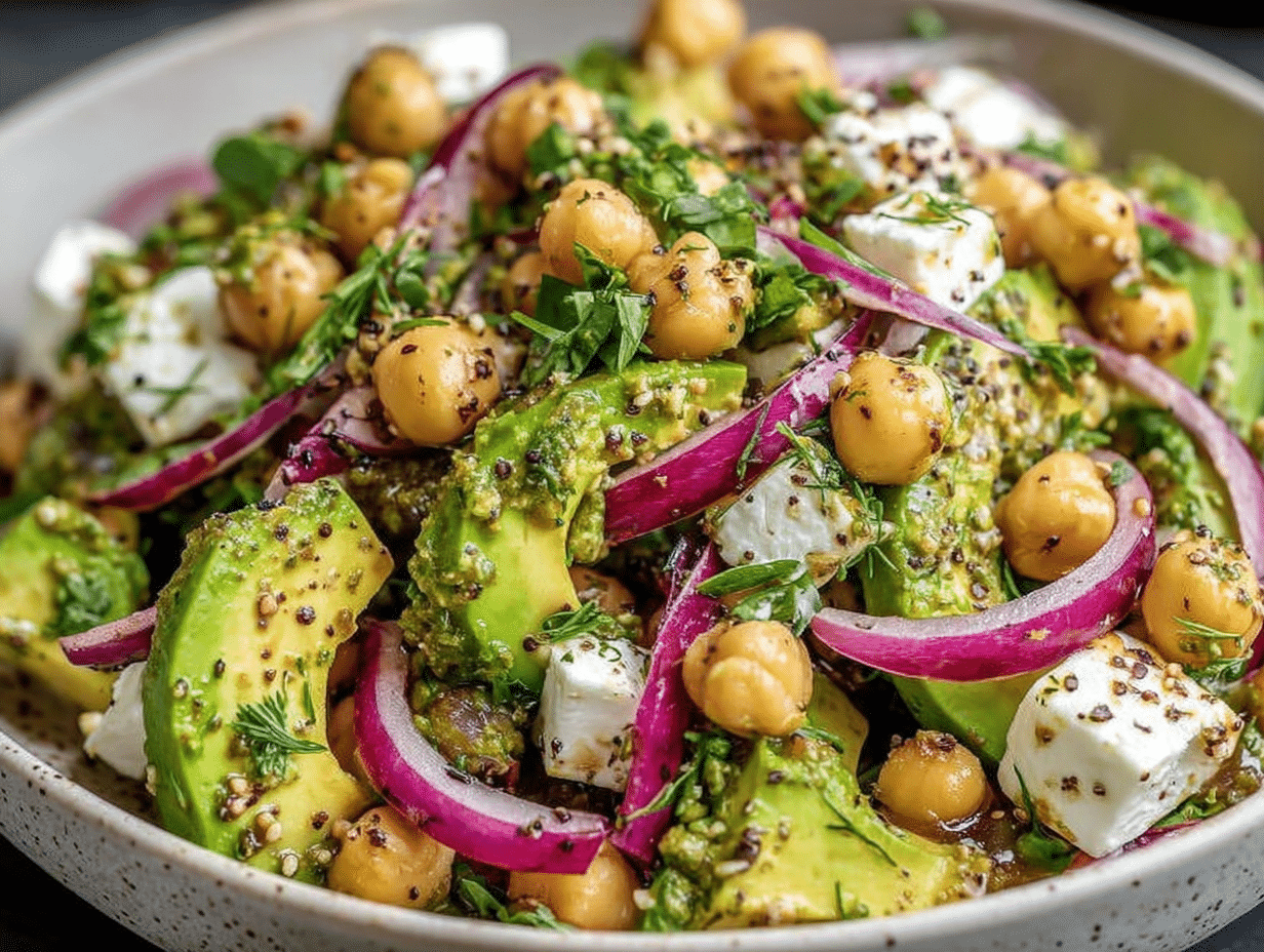 Chickpea Feta Avocado Salad