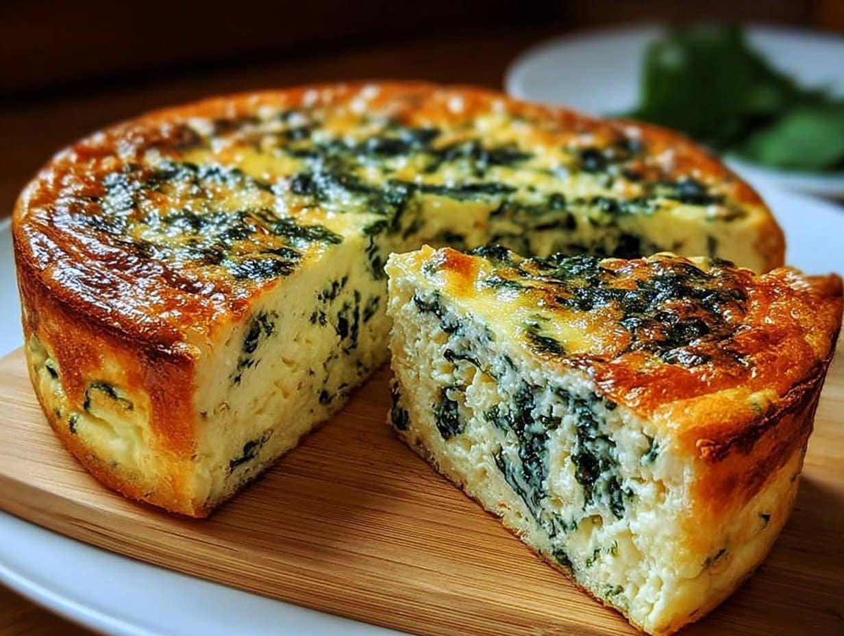 Cottage Cheese and Spinach Crustless Quiche
