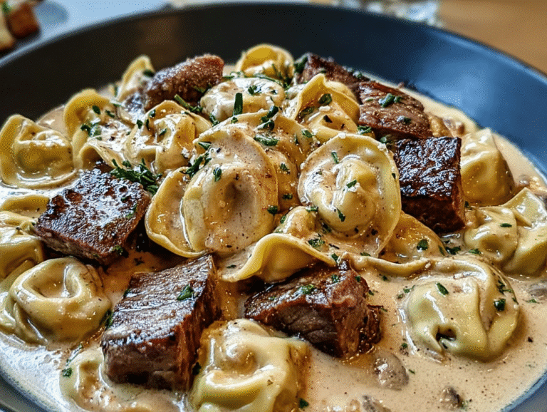 Cracked Garlic Steak Tortellini in Creamhouse Sauce Bliss
