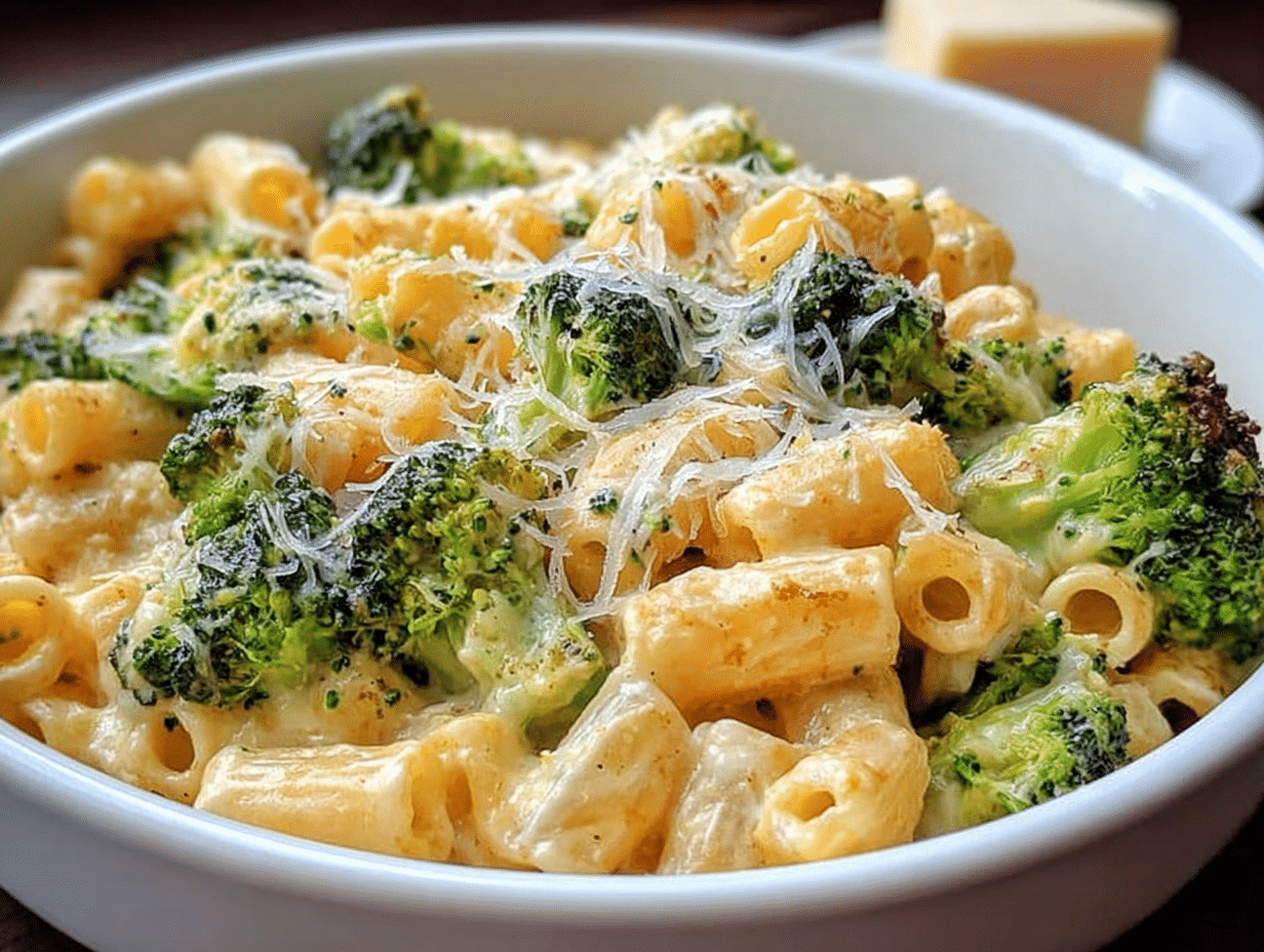 Creamy Vegetarian Broccoli Cheddar Pasta