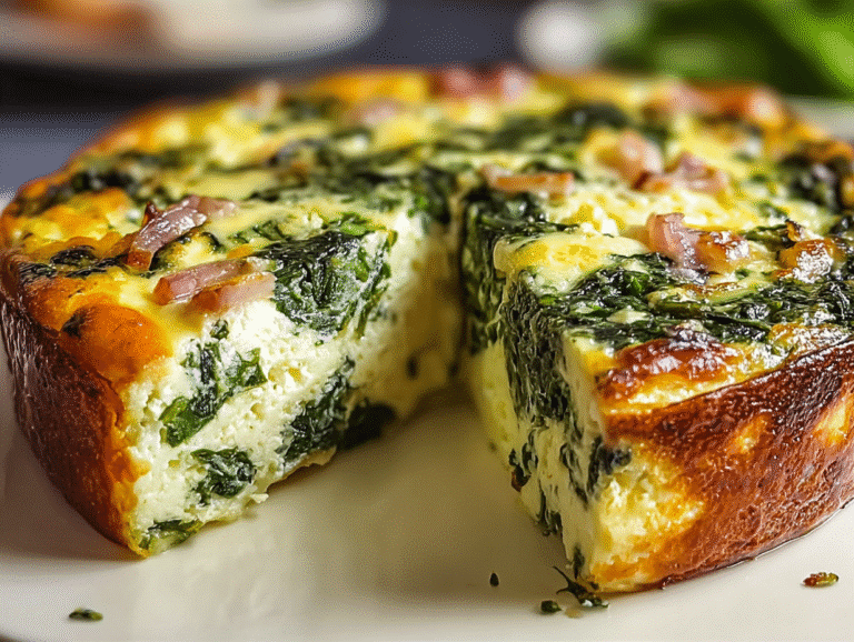 Crustless Spinach, Onion, and Feta Quiche