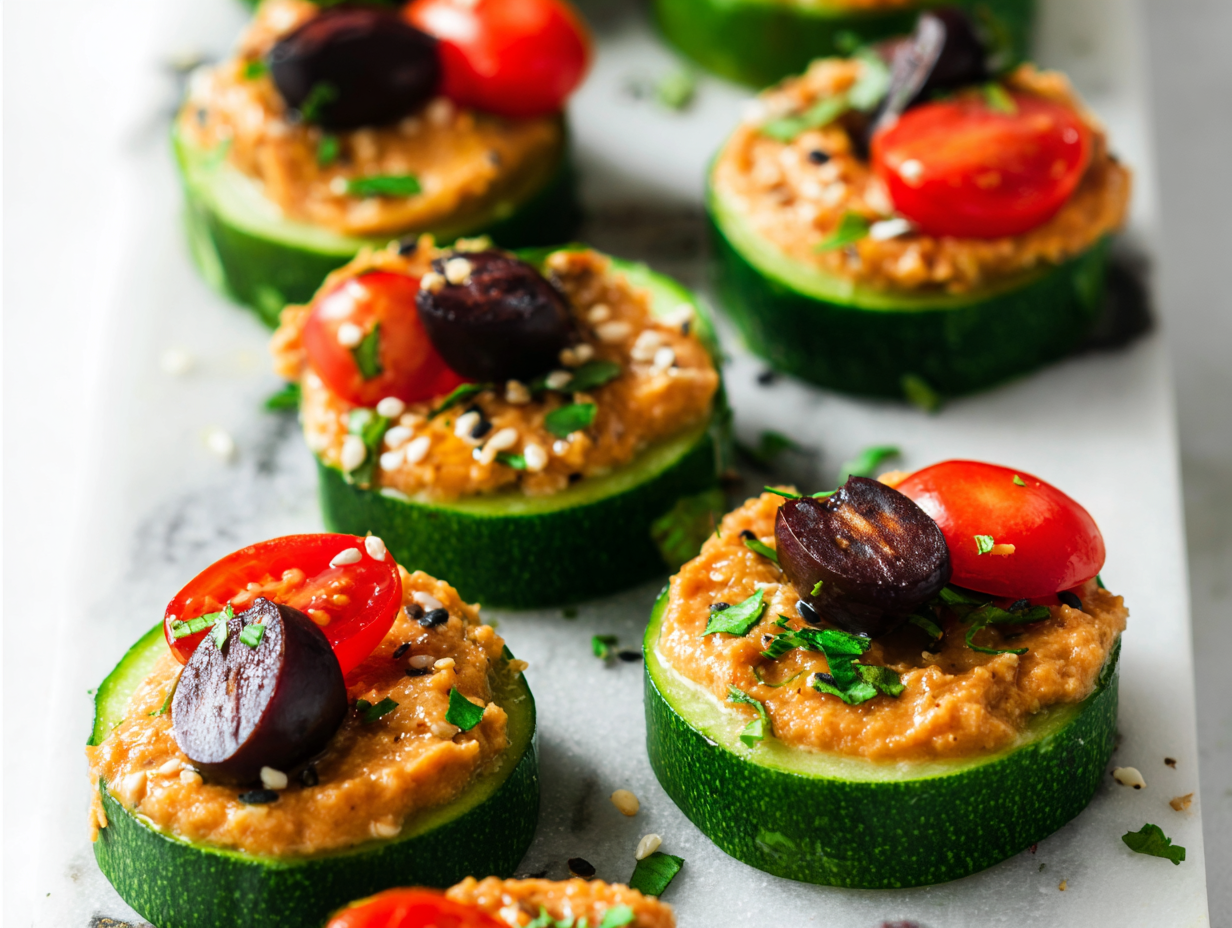 Cucumber and Hummus Bites