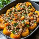Easy Roasted Butternut Squash with Ground Turkey