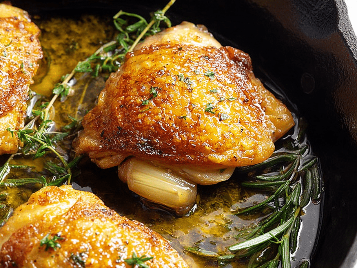 Gluten-Free 5-Ingredient Cast Iron Skillet Chicken Thighs
