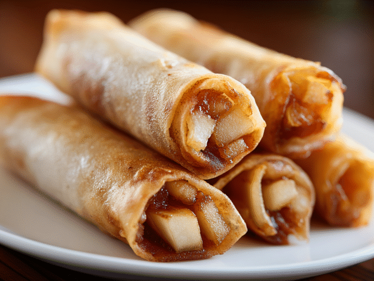 Gluten-Free Baked Apple Pie Rice Paper Rolls