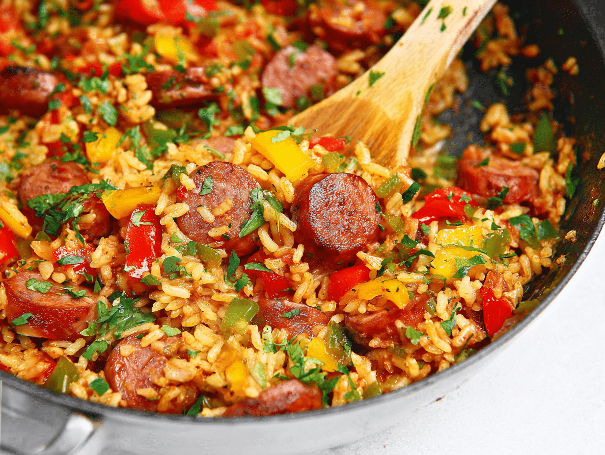 Gluten-Free Cajun Sausage and Rice Skillet