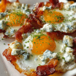 Gluten-Free Cloud Eggs with Blue Cheese and Bacon