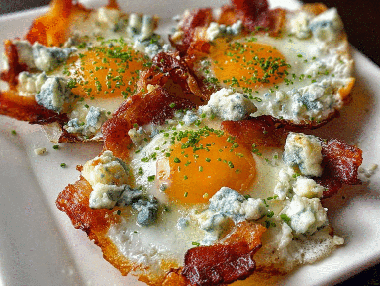 Gluten-Free Cloud Eggs with Blue Cheese and Bacon