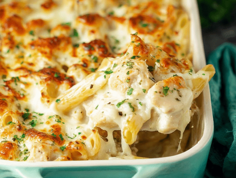 Gluten-Free Creamy Chicken Alfredo Pasta Bake
