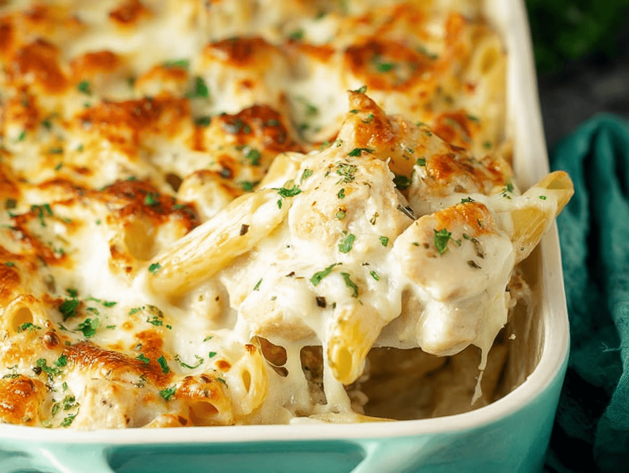 Gluten-Free Creamy Chicken Alfredo Pasta Bake